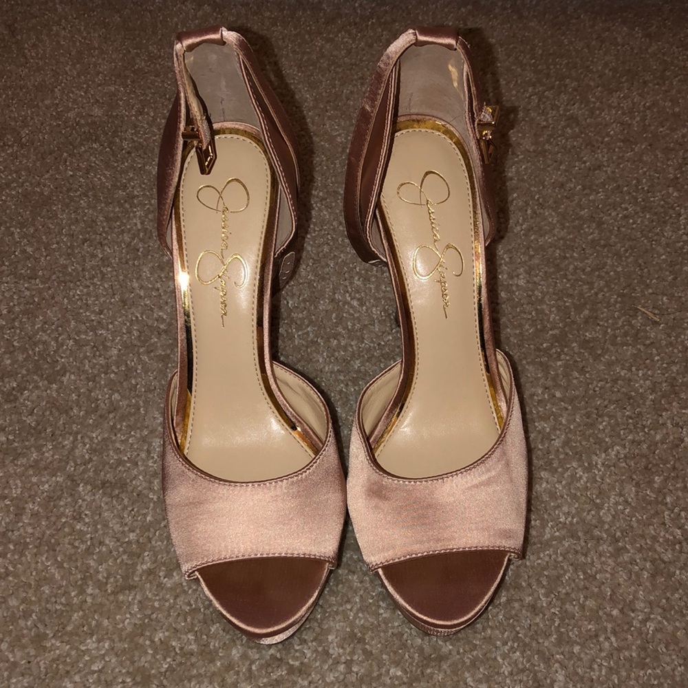 jessica Simpson rose gold heels
